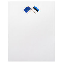 EU and Estonia Crossed Flags Letterhead