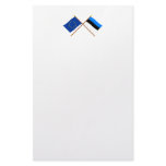 EU and Estonia Crossed Flags Custom Stationery