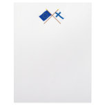EU and Finland Crossed Flags Letterhead Design