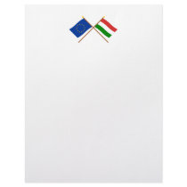 EU and Hungary Crossed Flags Customized Letterhead