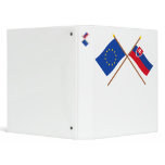 EU and Slovakia Crossed Flags Vinyl Binders