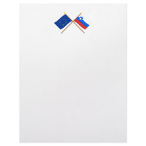 EU and Slovenia Crossed Flags Customized Letterhead