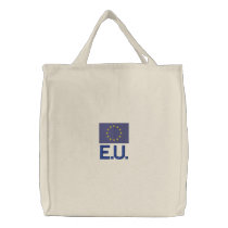 EU Euro Flag Embroidered on Tote Bags embroidered bags