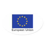 EU flag oval stickers