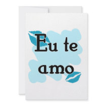 Eu te amo - Brazilian - I Love You Custom Invites