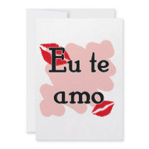 Eu te amo - Brazilian - I Love You Custom Invites