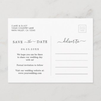 Eucalyptus Green Foliage Wedding Save The Date Announcement Postcard