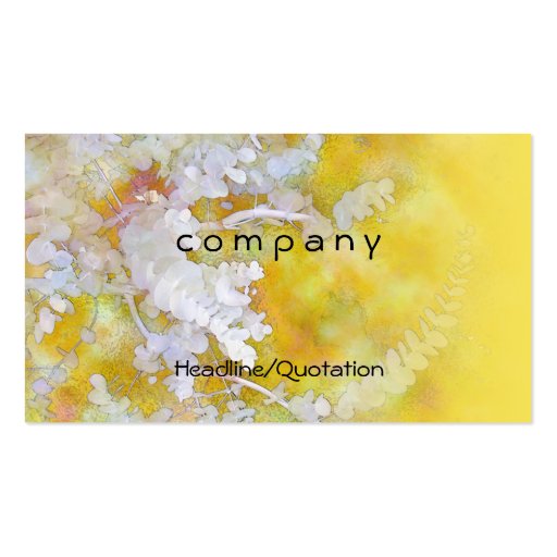 Eucalyptus White on Yellow Business Cards (back side)