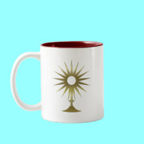 Eucharistic Monstrance mugs by Artists4God Eucharistic Monstrance mugs