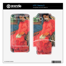 Eugène Henri Paul Gauguin - Woman in Red Dress Skin For The HTC Desire S