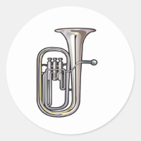 euphonium brass instrument music realistic.png round sticker