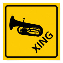 Euphonium Crossing Highway Sign posters by wesleyowns Euphonium Crossing Highway Sign posters