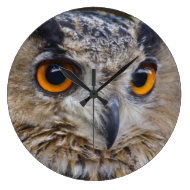 Eurasian Eagle-owl Round Clock