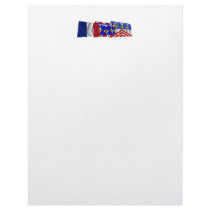 Eure-et-Loir, Centre & France flags Custom Letterhead