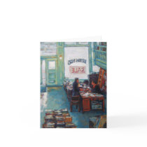 "Eureka Books Sale" oil painting by Linda Mitchell cards