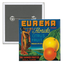 Eureka Florida Citrus Fruit Pinback Button