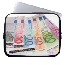 Euro bank notes laptop computer sleeve