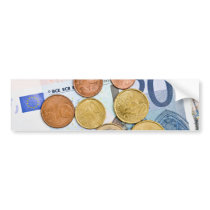 Euro banknotes and coins bumper sticker