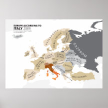 Europe According to Italy Posters