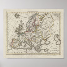 Europe Blondeau Paris, Lapie 1817 Reproduction Poster
