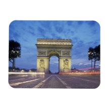 Europe, France, Paris. Arc de Triomphe as viewed Rectangle Magnet