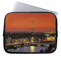 Europe, France, Paris. Sunset view of Eiffel Computer Sleeves