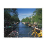 Europe, Holland, Amsterdam, yellow bicycle and Post Card