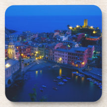 Europe, Italy, Cinque Terre, Vernazza. Hillside Drink Coasters