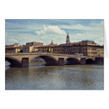 Europe, Italy, Florence. The Arno River flows Greeting Card