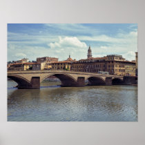 Europe, Italy, Florence. The Arno River flows