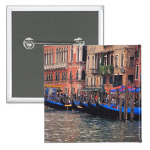 Europe, Italy, Venice, gondolas in canal Pinback Buttons