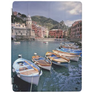 Europe, Italy, Vernazza. Brightly painted boats iPad Cover