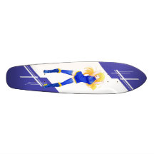 Europe Manga girl dressed in Flag - Europe Skate Board