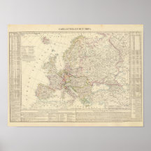 Europe map 3 print