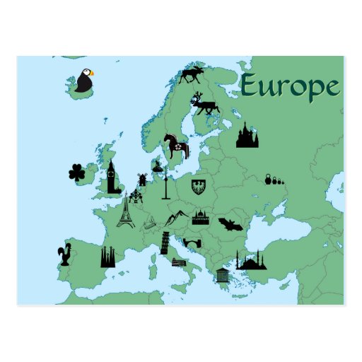 Europe Map Postcard Zazzle