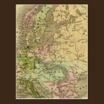 Europe Olney Map postcards