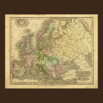 Europe Olney Map posters