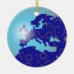 European Flag Globe Christmas Tree Ornaments