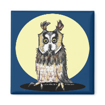 European Owl Magnet magnets