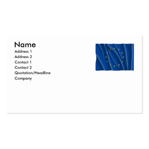 EUROPEAN UNION BUSINESS CARD TEMPLATES (front side)