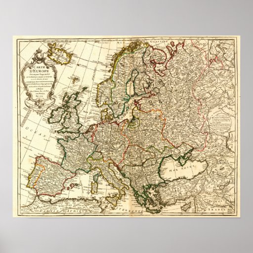 EuropePanoramic MapEurope 2 Poster