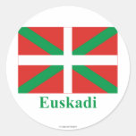 Euskadi (País Vasco) flag with name Stickers