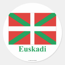 Euskadi (País Vasco) flag with name Stickers