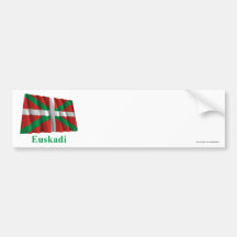 Euskadi (País Vasco) waving flag with name Bumper Sticker
