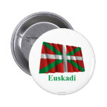 Euskadi (País Vasco) waving flag with name Button