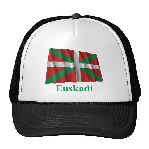 Euskadi (País Vasco) waving flag with name Trucker Hats