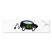 EV car and plug Bumper Sticker