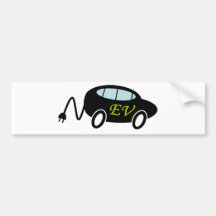 EV car and plug Bumper Sticker