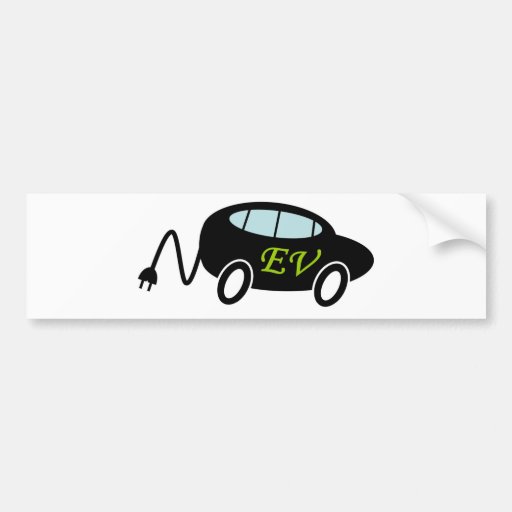 EV car and plug Bumper Sticker Zazzle