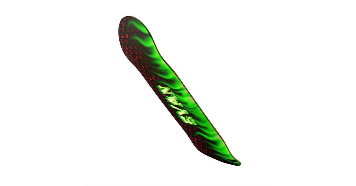 Evan green fire Skatersollie skateboard. Skateboard Deck Zazzle